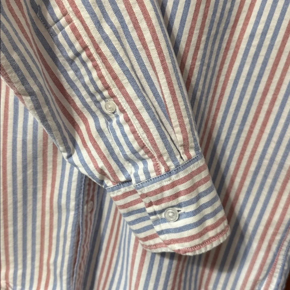 J Crew Flex Oxford Button Down Cotton Shirt Slim Fit - Pink / Blue / White